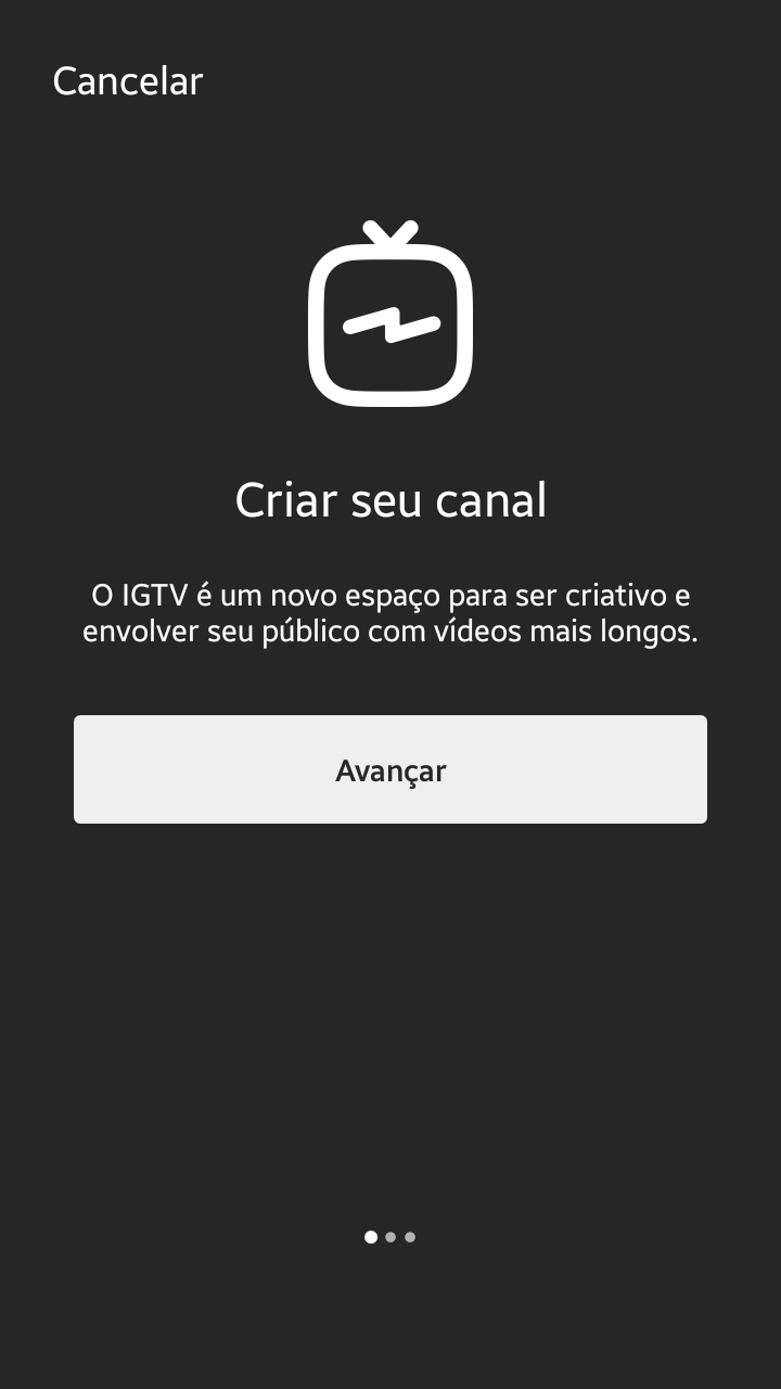IGTV Criação de Canal